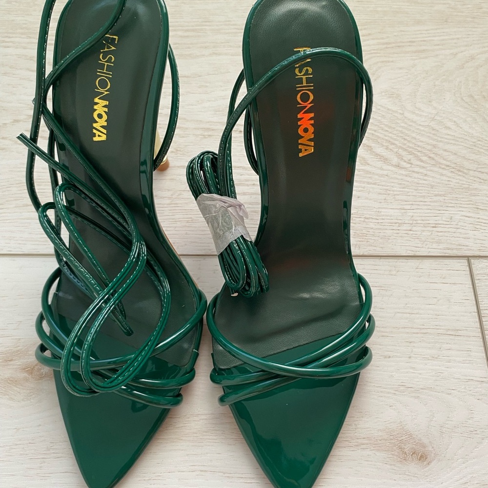 Fashion Nova Emerald Strappy Heels